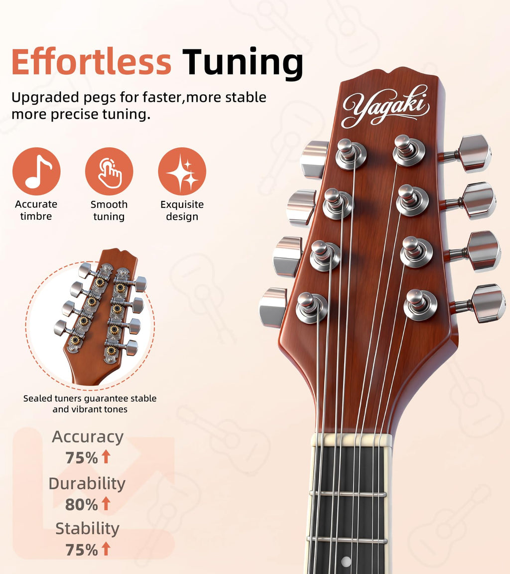 Sunburst Glossy 8 String A Style Acoustic Mandolin W850650