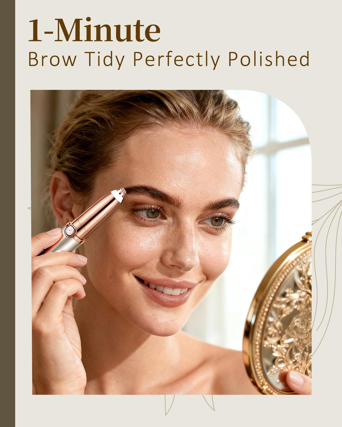 Rechargeable Eyebrow Trimmer with 2 Replacement Heads & LED Light N66686