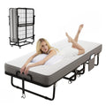 Folding Bed with Mattress, Memory Mattress Metal Frame Single Bed D322
