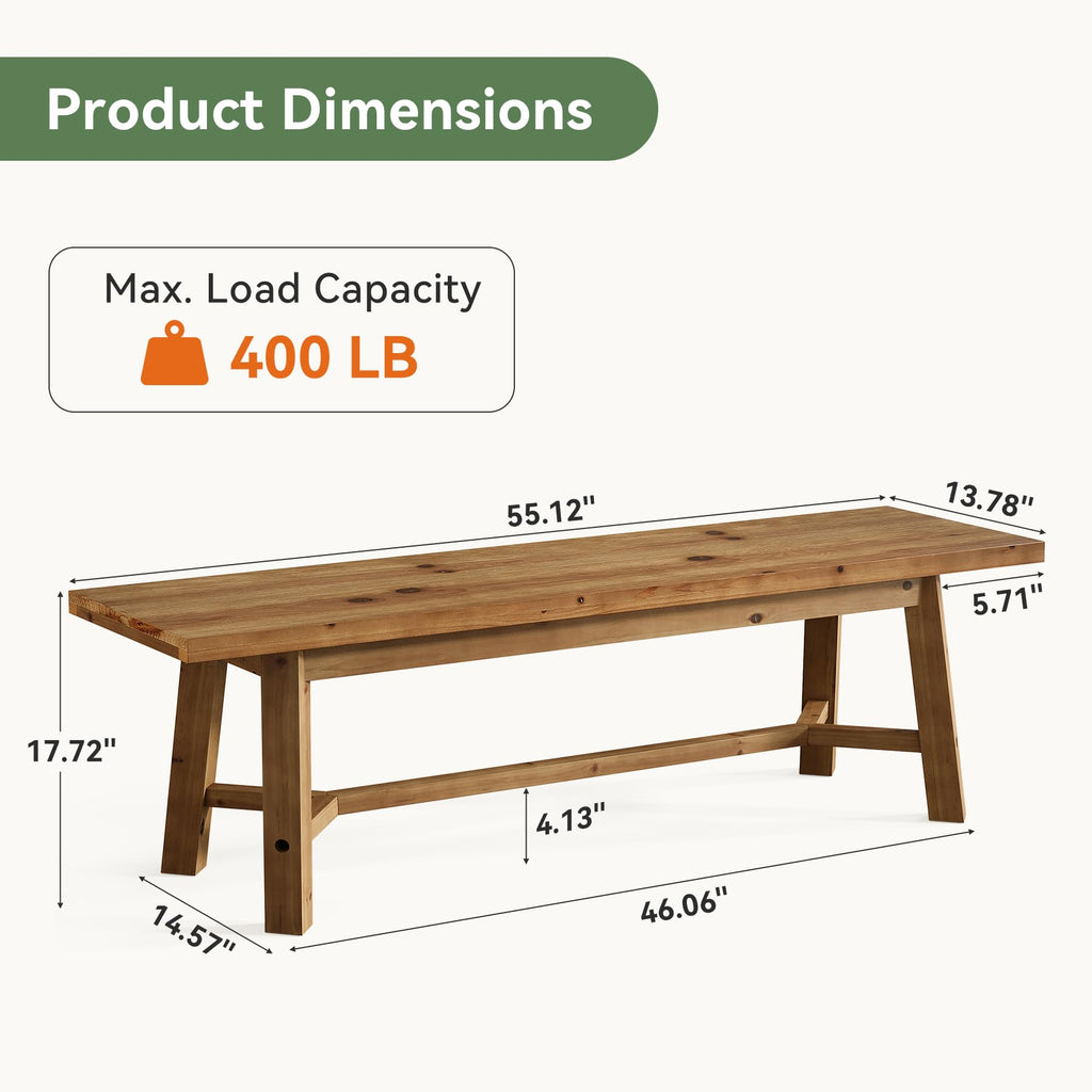55" Solid Wood Bench L265682