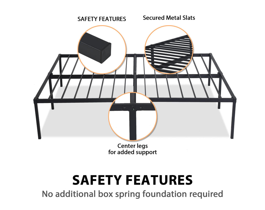 14 Inch Full Size Metal Bed Frame with Storage D604219