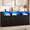 9 Drawer Dresser with 3 Open Cubbies W3871