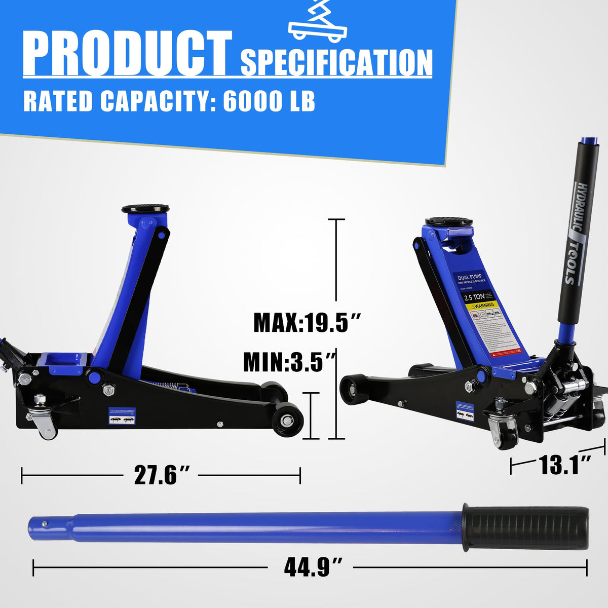2.5 Ton Low Profile Steel Floor Jack N82986