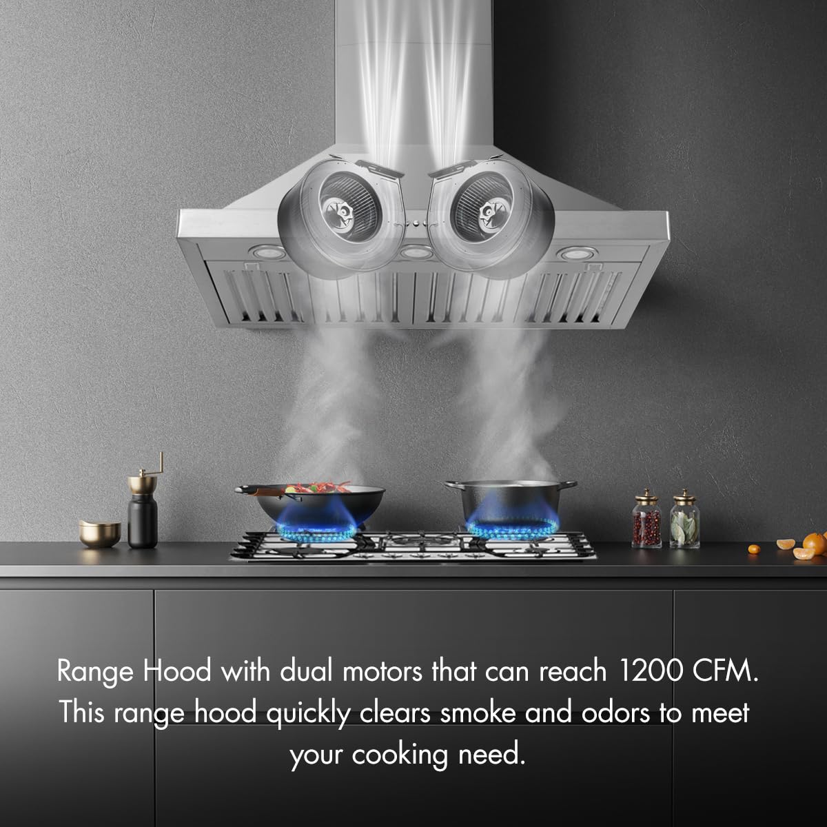48 inch 800CFM Stainless Steel Wall Mount Range Hood W752881