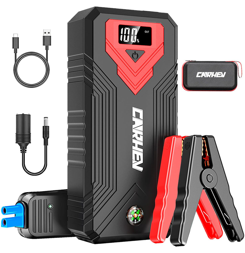 3000A 24000mAh 12V Jump Starter with LED Light and USB QC 3.0 D99528