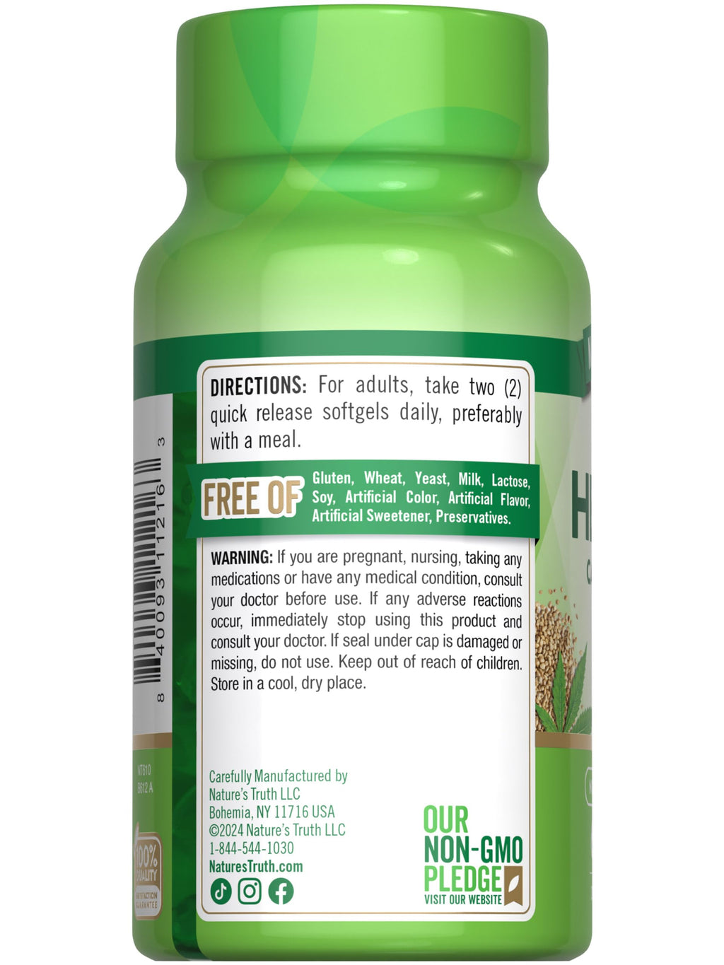 Hemp Oil Softgels 1400mg 60 Count H698953