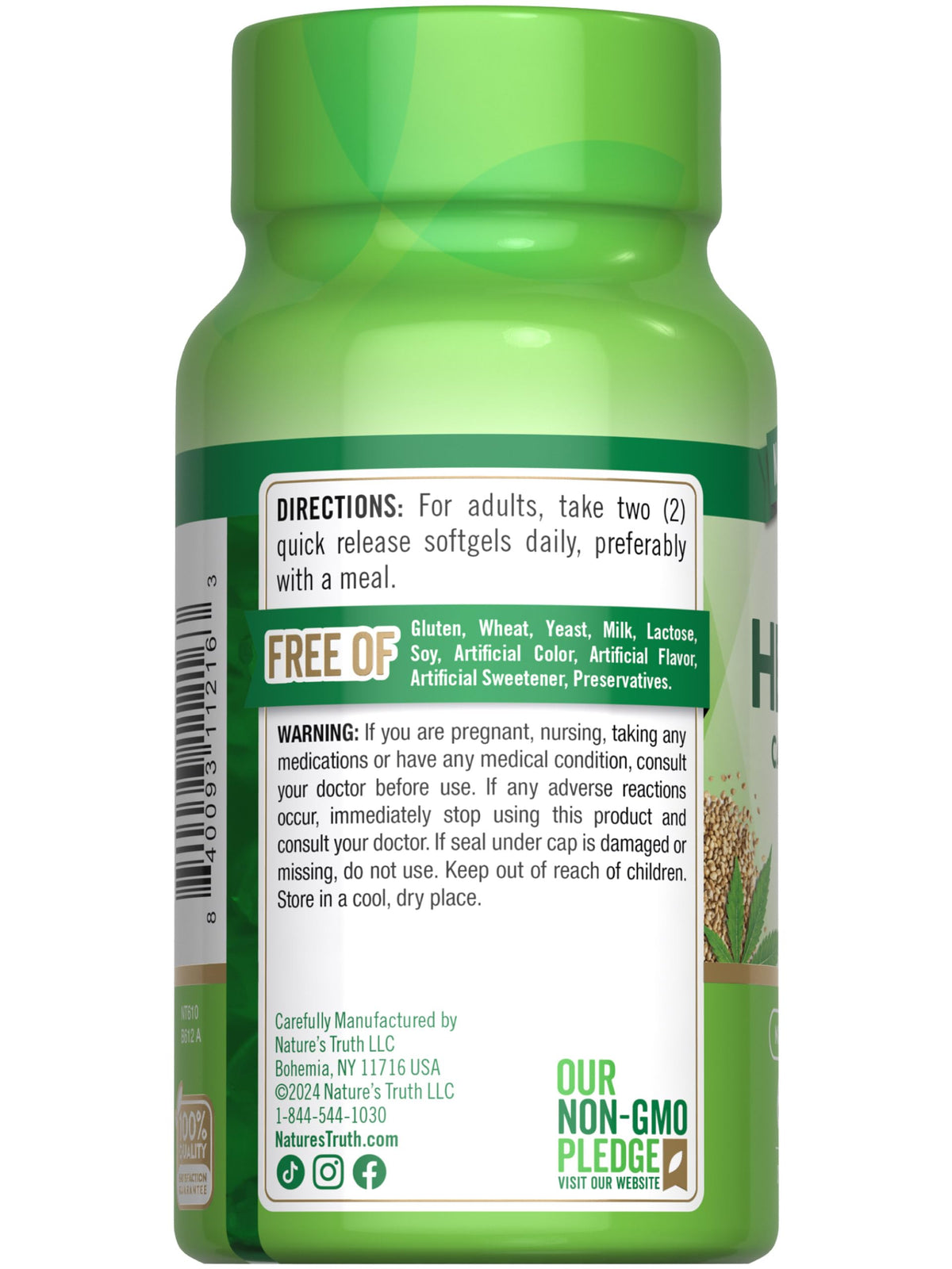 Hemp Oil Softgels 1400mg 60 Count H698953