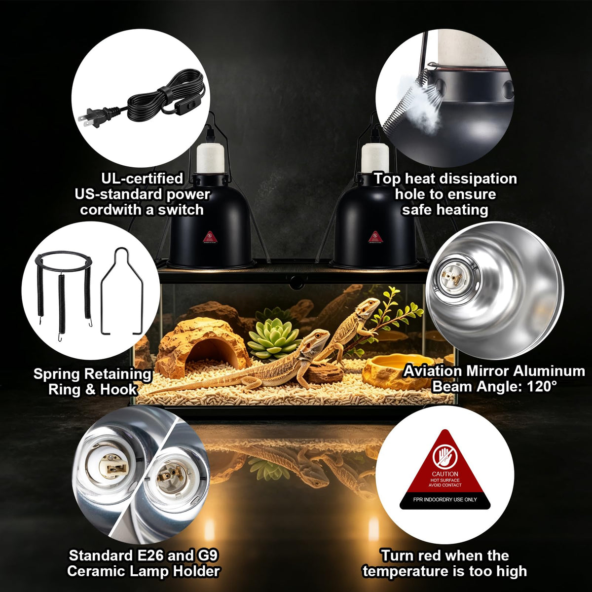 Ceramic Socket Reptile Heat Lamp Kit K46240