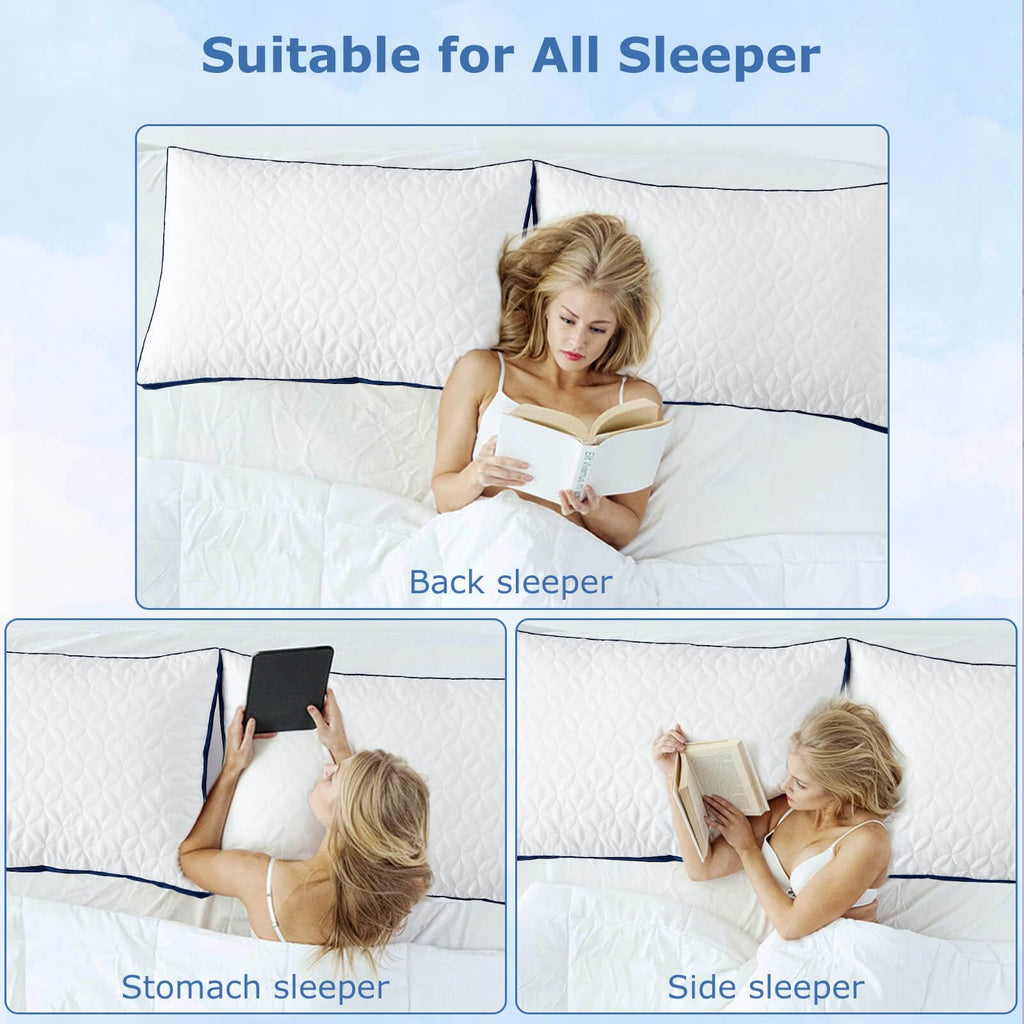 King Size Cooling Bed Pillows Set of 2 Down Alternative I2793