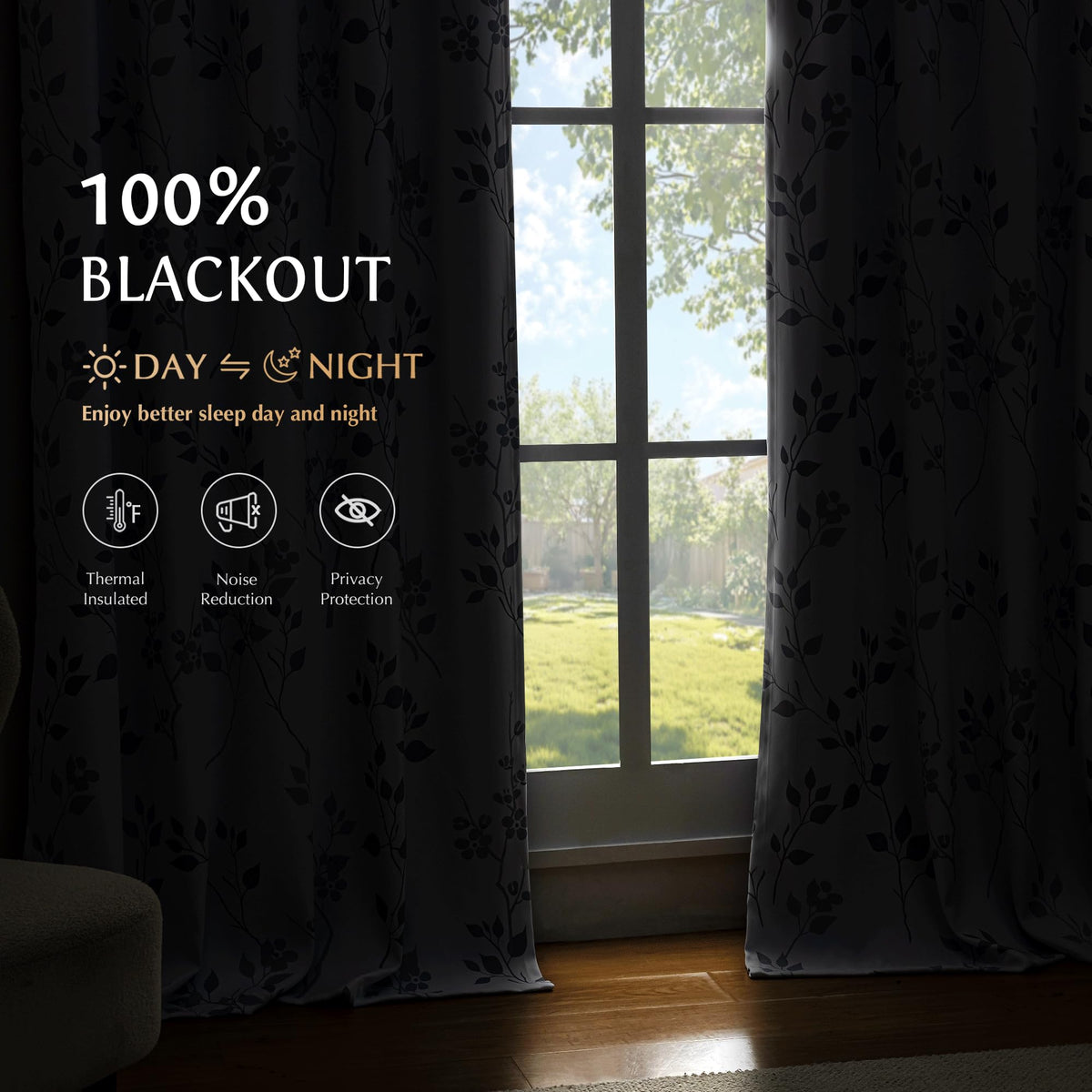 Grey White 100x84 Blackout Curtains X713