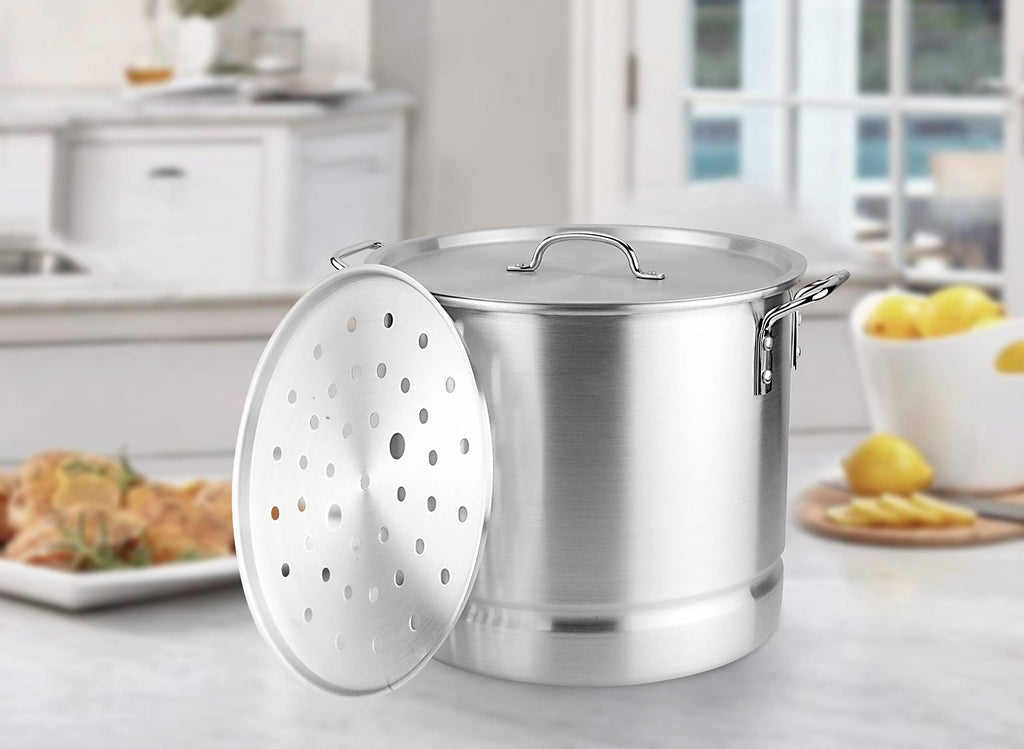 Aluminum Stock Pot with Steamer 16 quart P3967