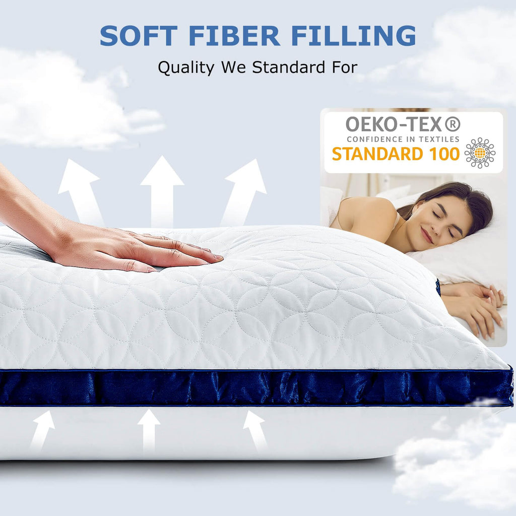 King Size Cooling Bed Pillows Set of 2 Down Alternative I2793