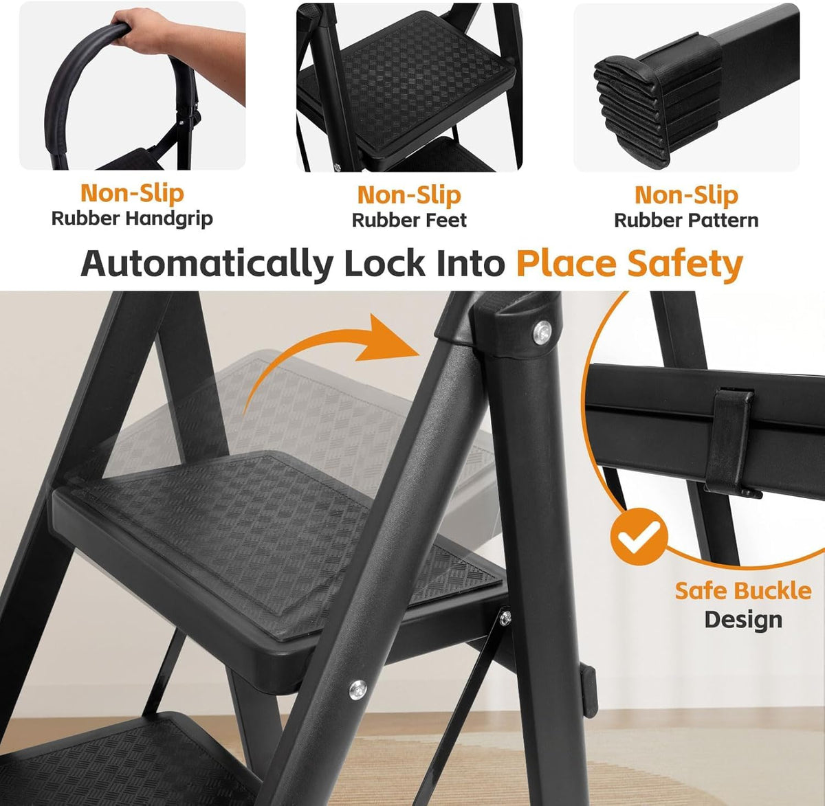 Lightweight Folding 3 Step Ladder F54118