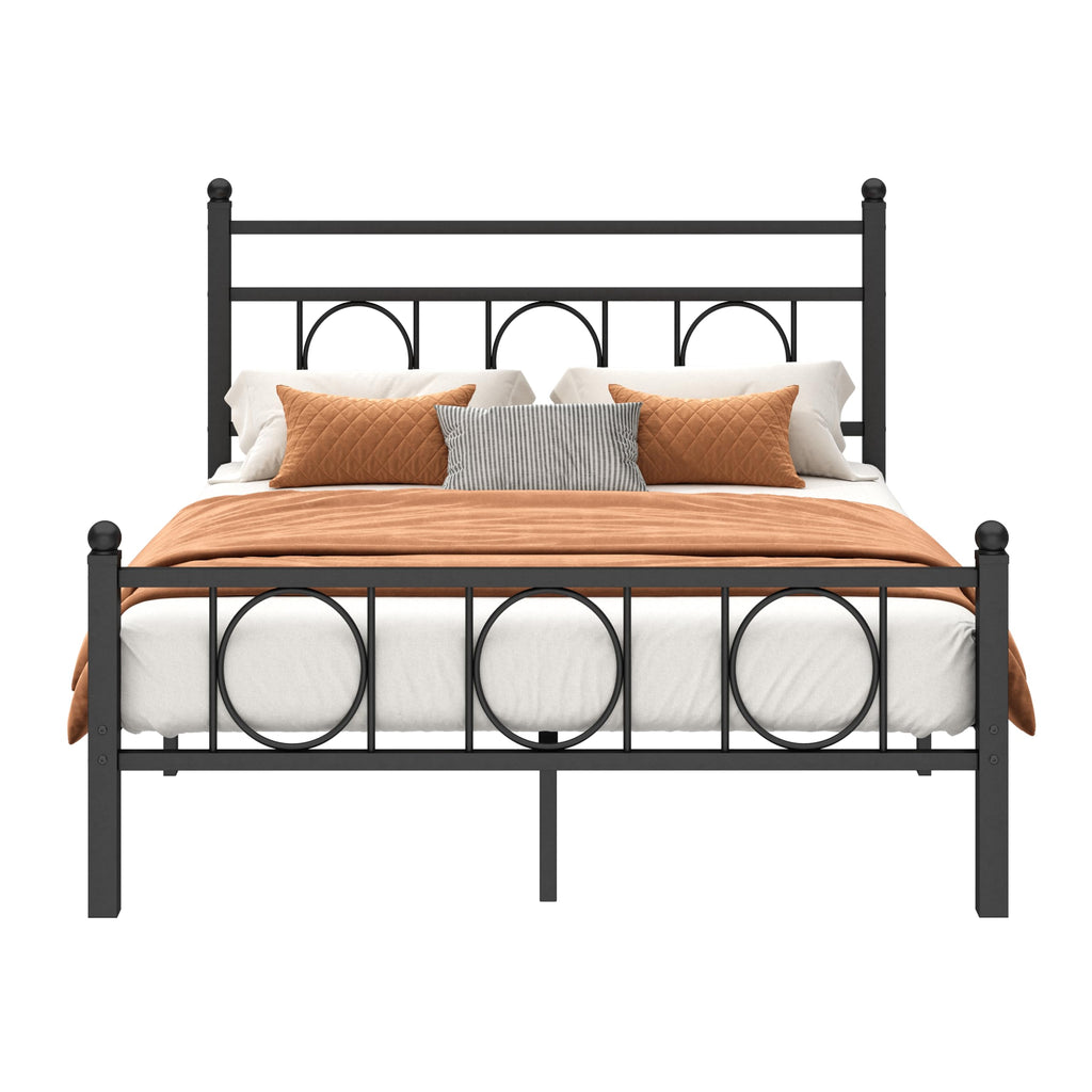 Black Full Bed Frame with Headboard H899
