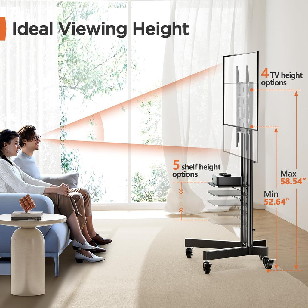 Rolling TV Stand for 32-85 Inch Screens W494