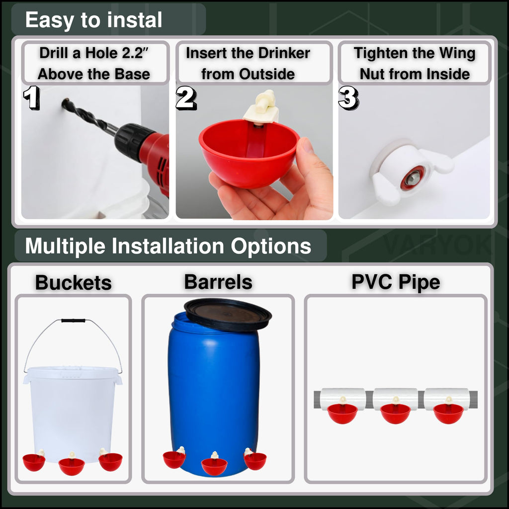 6 Pack Large Chicken Water Cups Z6406