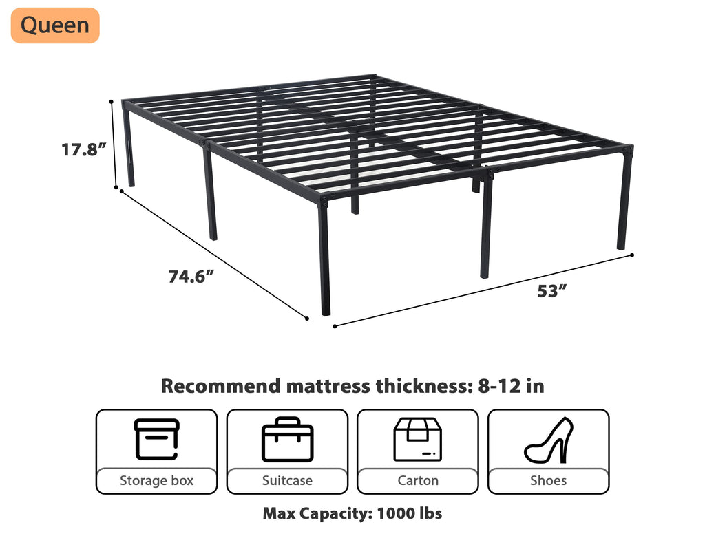 14 Inch Full Size Metal Bed Frame with Storage D604219