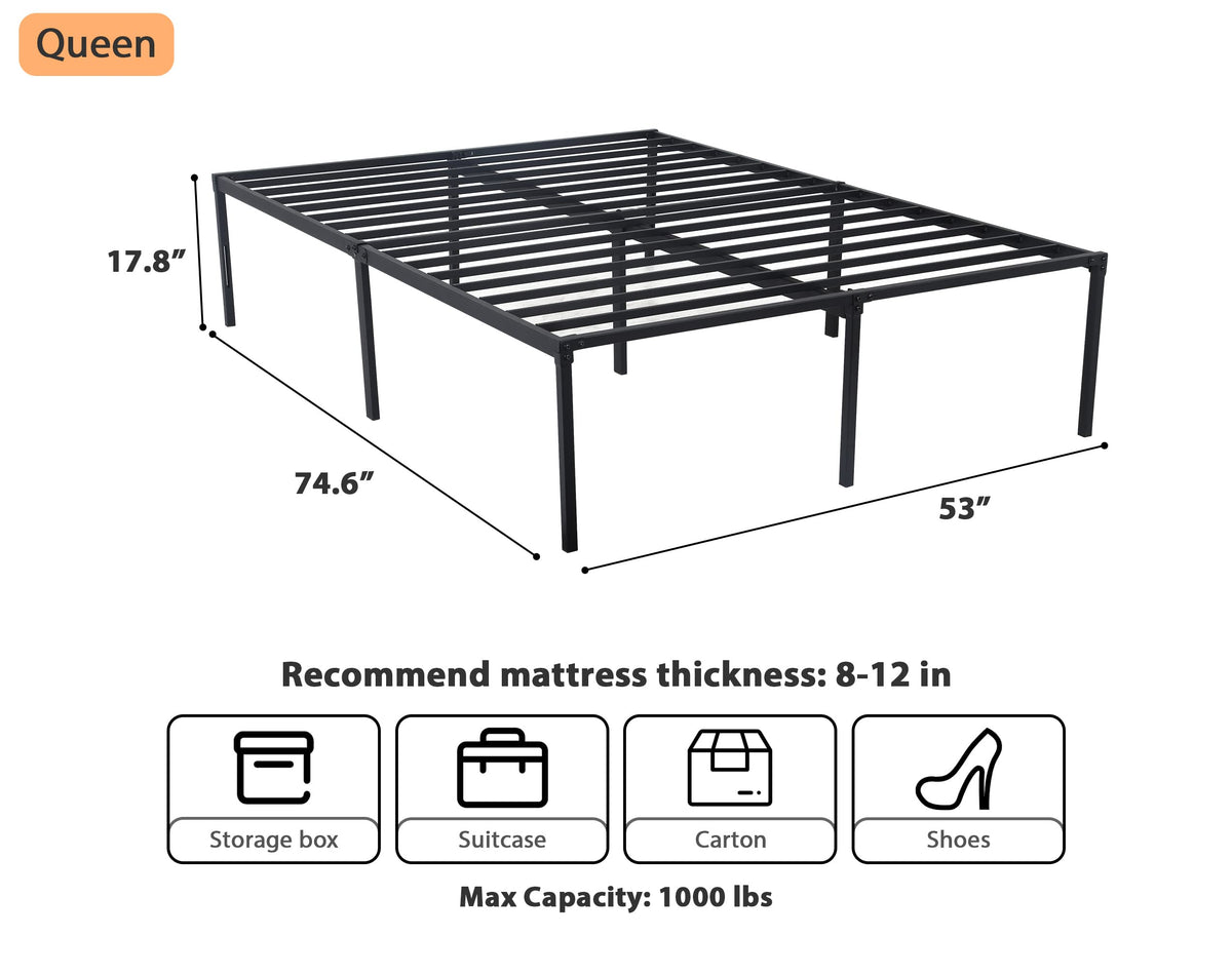 14 Inch Full Size Metal Bed Frame with Storage D604219