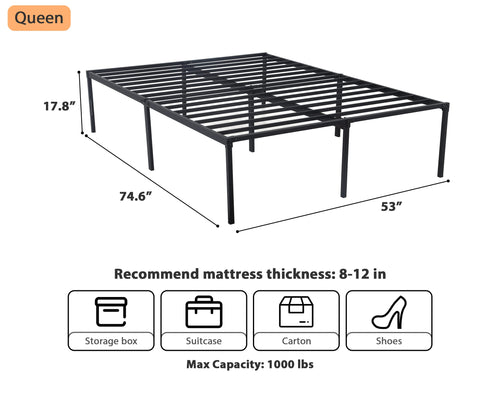 14 Inch Full Size Metal Bed Frame with Storage D604219