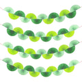 4 Pack Green Paper Fan Garland Hanging Decorations L532