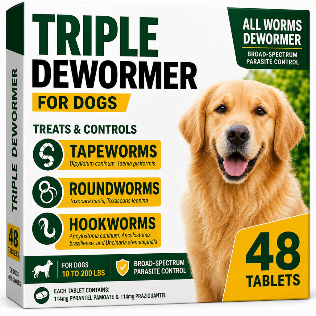 Pyrantel Pamoate and Praziquantel Dog Dewormer Tablet - 48 Tablets A6030