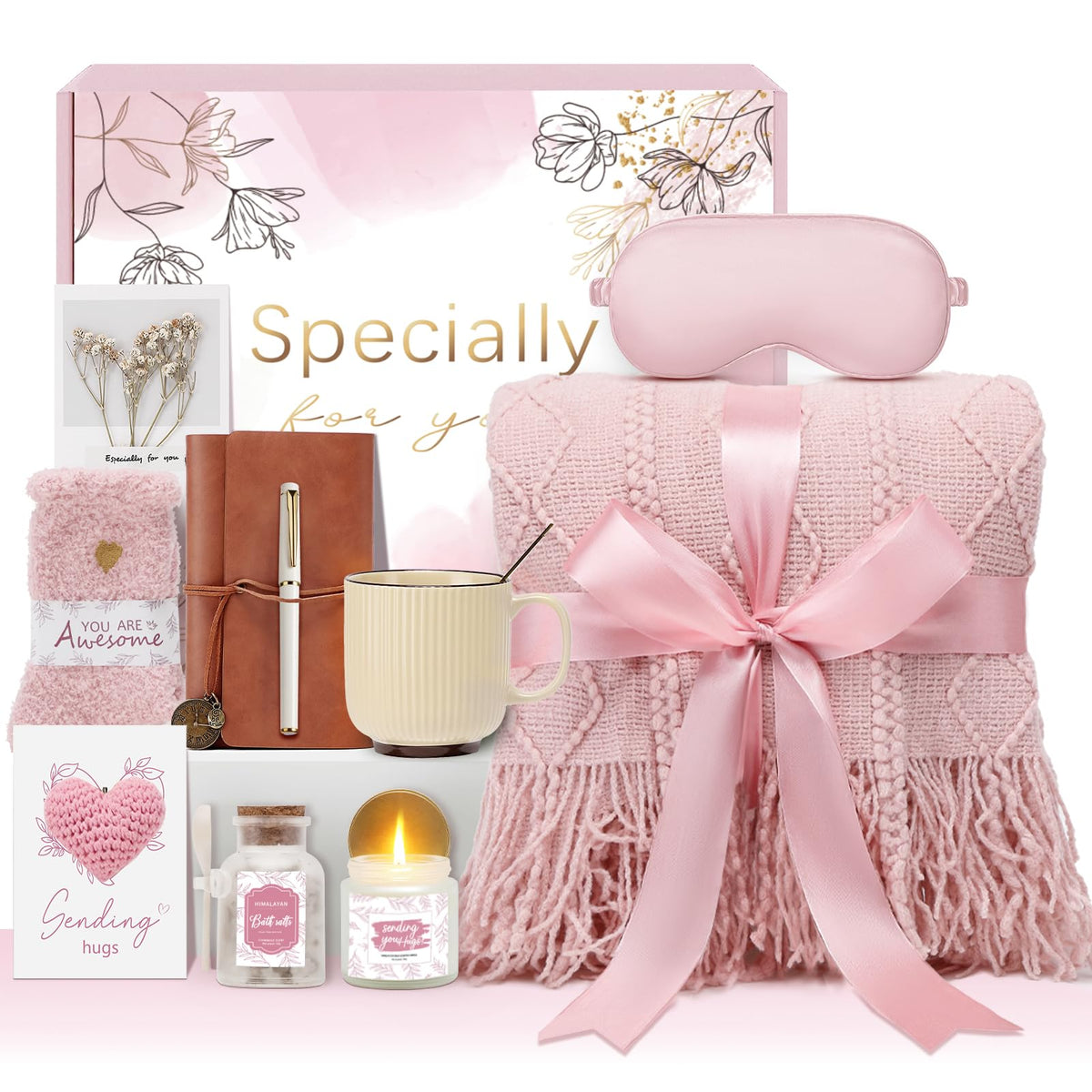 Pink Self Care Gift Basket D36516