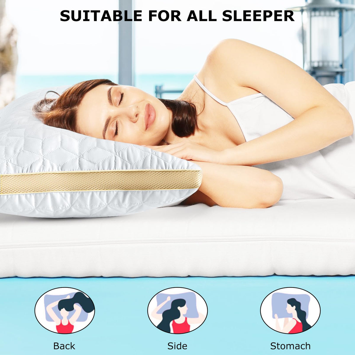 King Size Cooling Down Alternative Pillows Set of 2 I9829