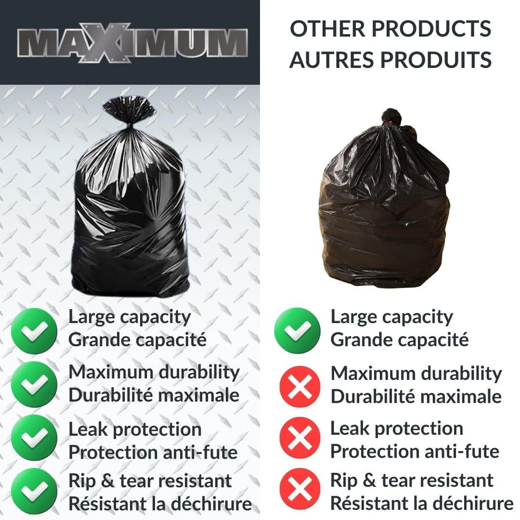 Heavy Duty 42-Gallon 3 Mil Black Garbage Bags 32 Counts P560524