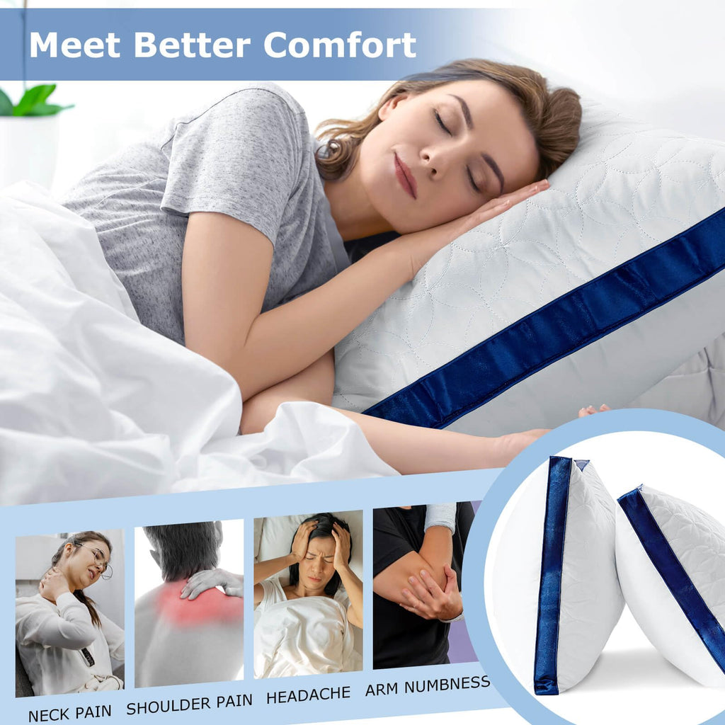 King Size Cooling Bed Pillows Set of 2 Down Alternative I2793