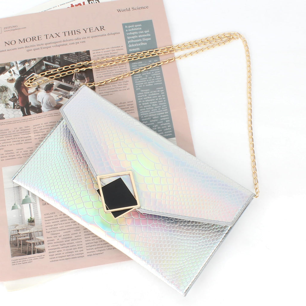 Genuine Leather Envelope Clutch D6434