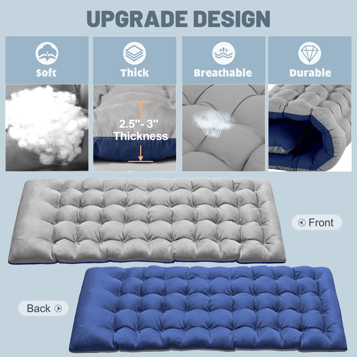 Folding Camping Cot with Mat & Carry Bag J7499