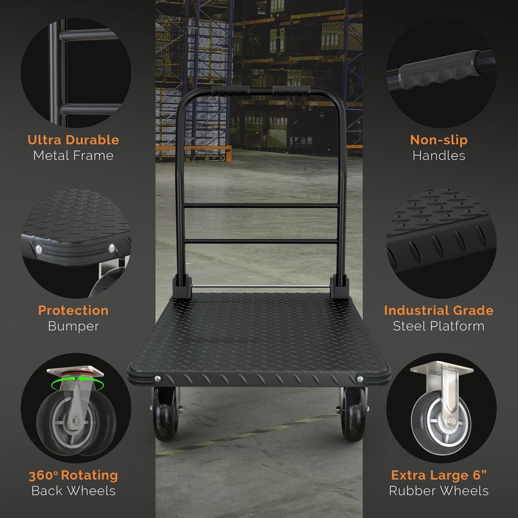 2200 lbs. Capacity Foldable Push Cart Dolly P43192