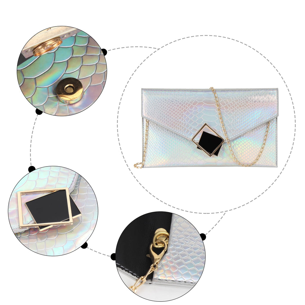 Genuine Leather Envelope Clutch D6434