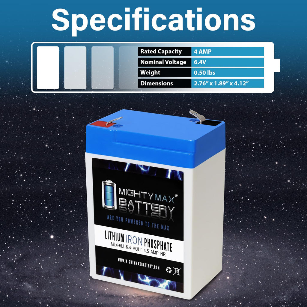 6V 4.5AH Lithium Replacement Battery F80283