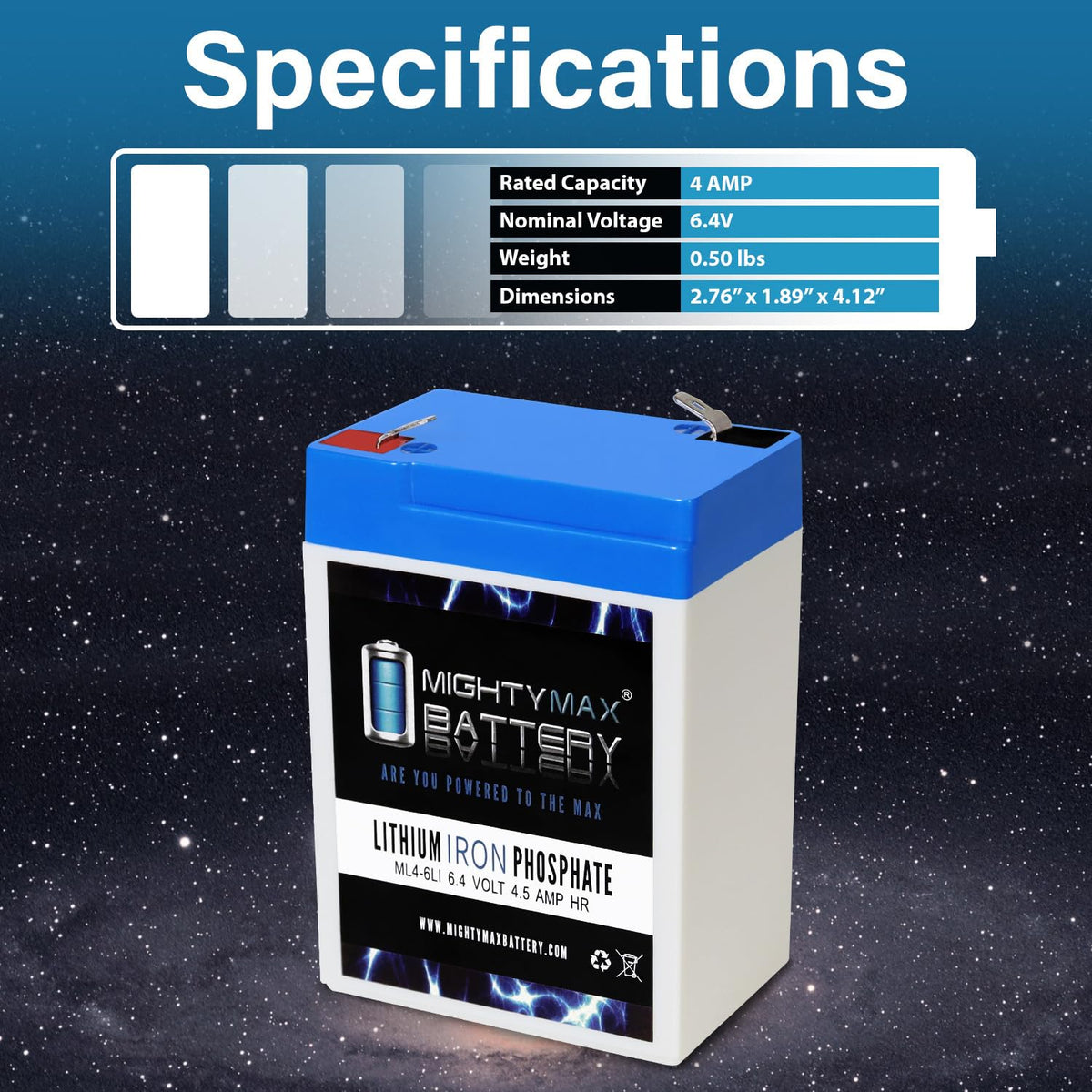 6V 4.5AH Lithium Replacement Battery F80283