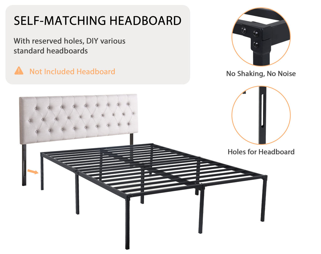 14 Inch Full Size Metal Bed Frame with Storage D604219