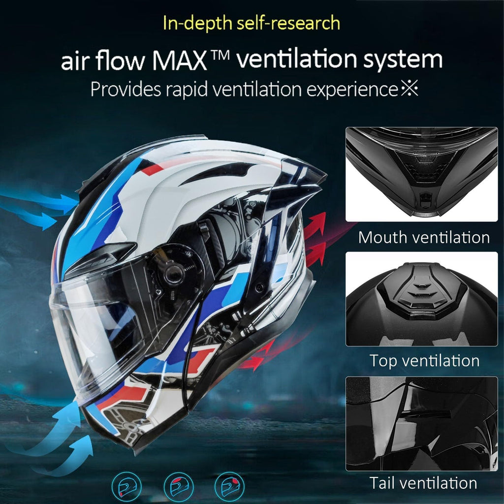 Bluetooth Modular Motorcycle Helmet with Dual Visors Z8284