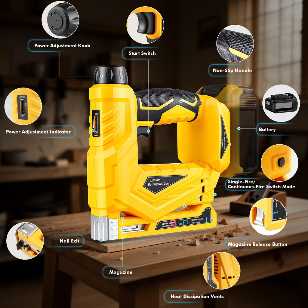 18 Gauge Cordless Brad Nailer and Narrow Crown Stapler F401833