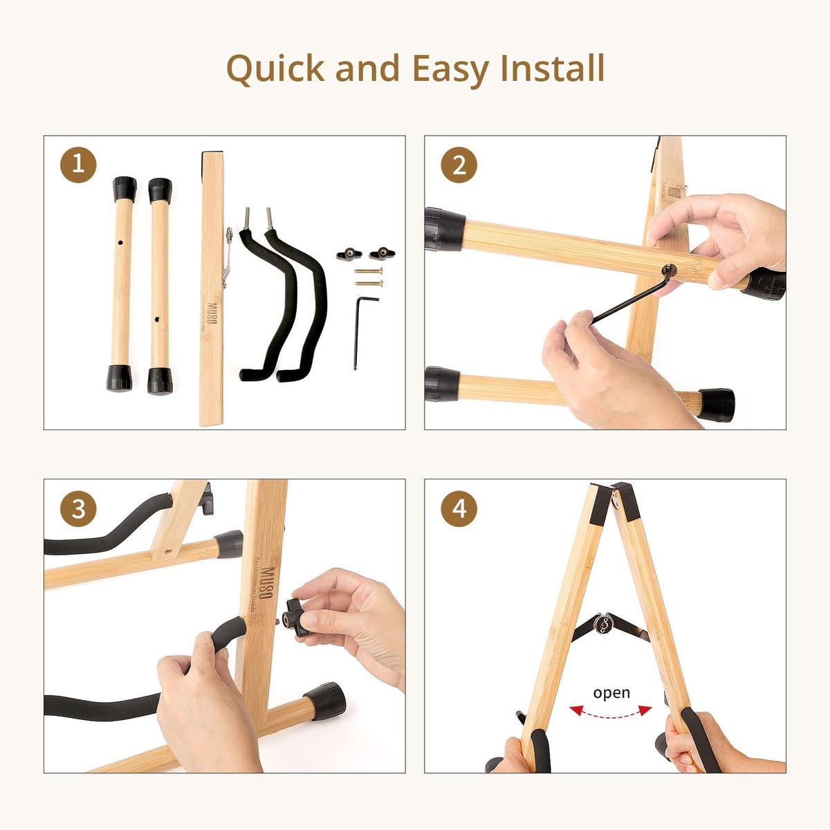 Foldable Wood Guitar Stand E8879