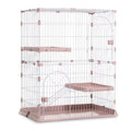 3/4-Tier Wire Cat Cage Playpen with Hammock and Platforms X4078