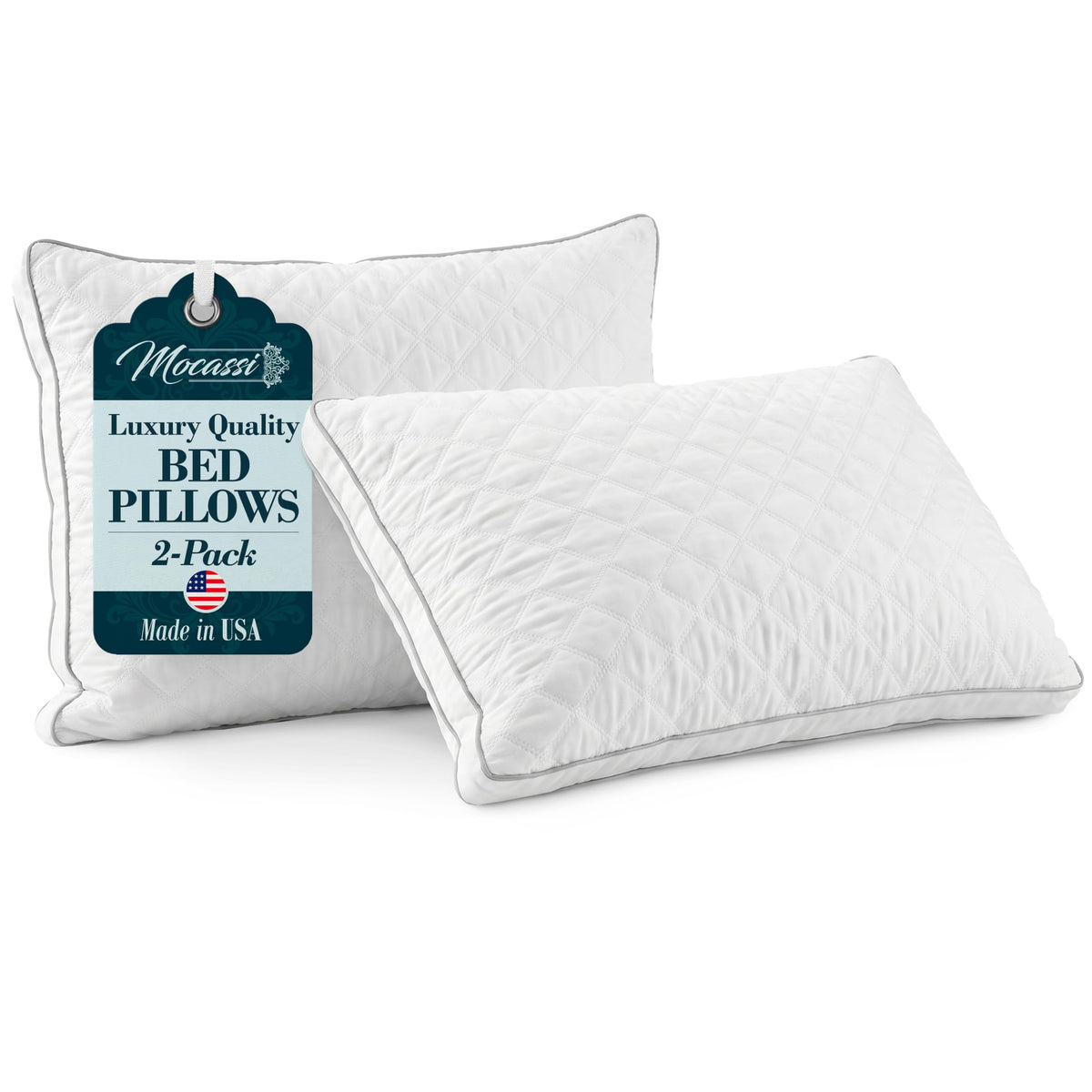 Set of 2 Quilted Down Alternative Bed Pillows King V345