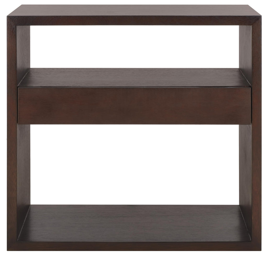 Dark Oak 2-Shelf 1-Drawer Console Table O80921