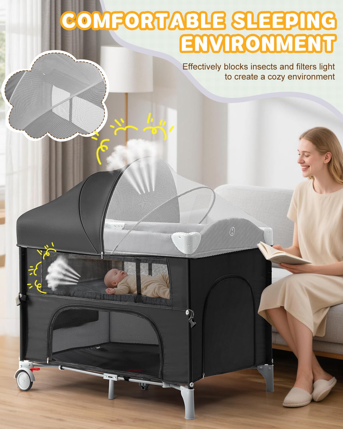 5 in 1 Bedside Bassinet X77743