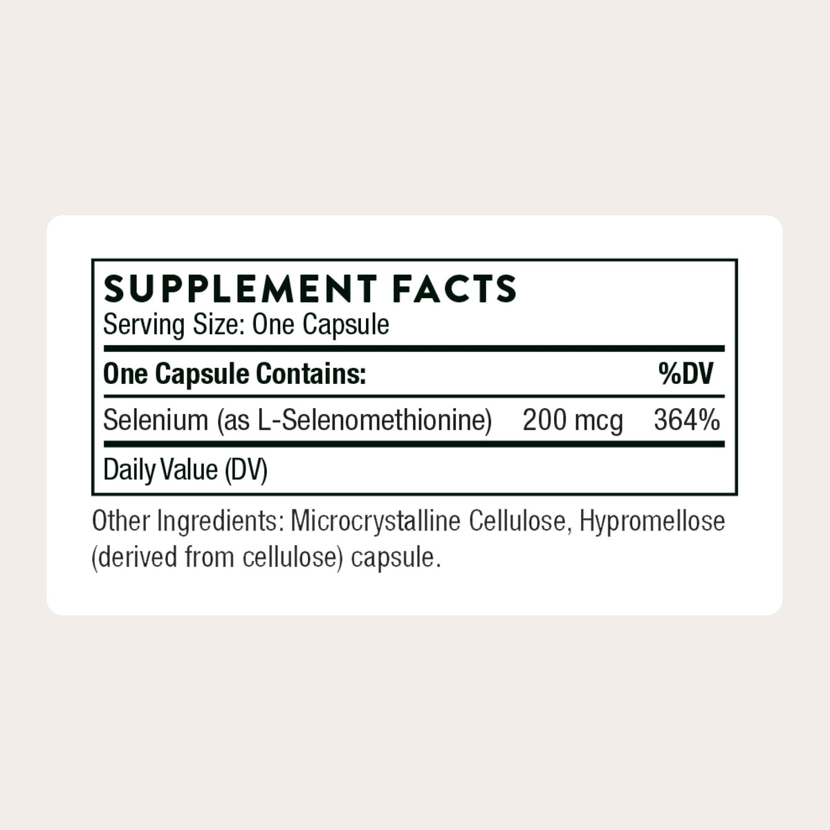 Selenium 200 mcg Supplement 60 Capsules R6438