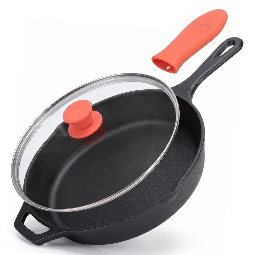 10 Inch Pre-Seasoned Cast Iron Skillet with Lid D2285