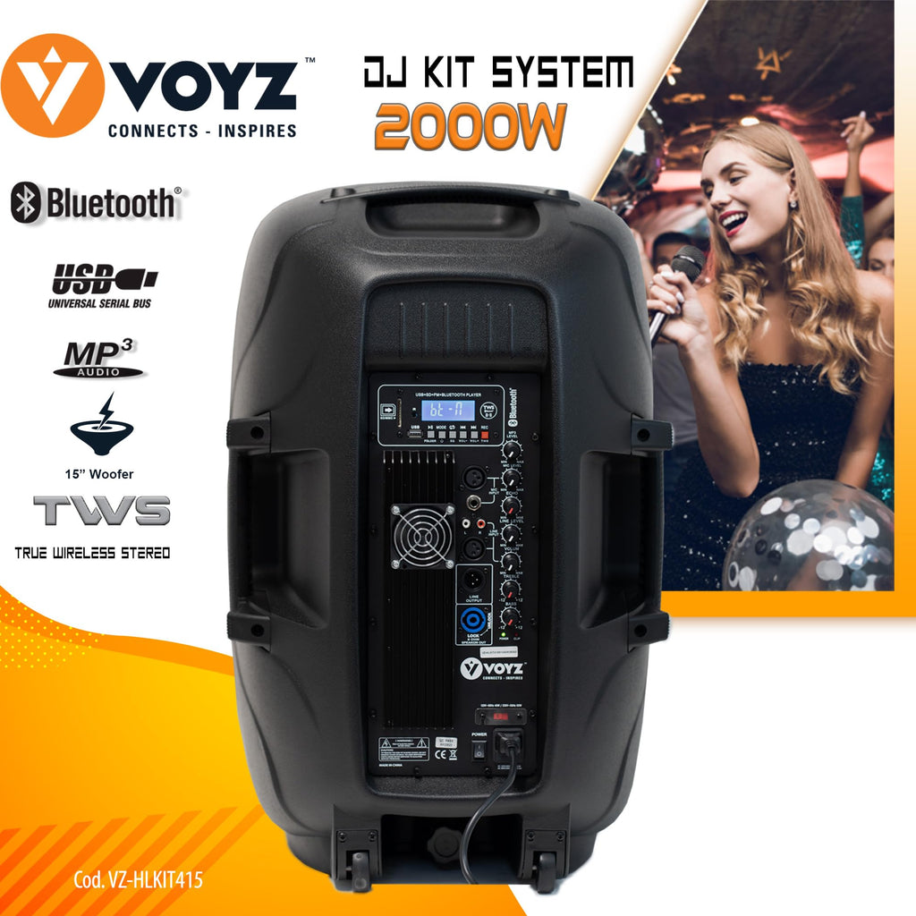 15" 2000 Watt 2-Way Powered PA Speaker System T505
