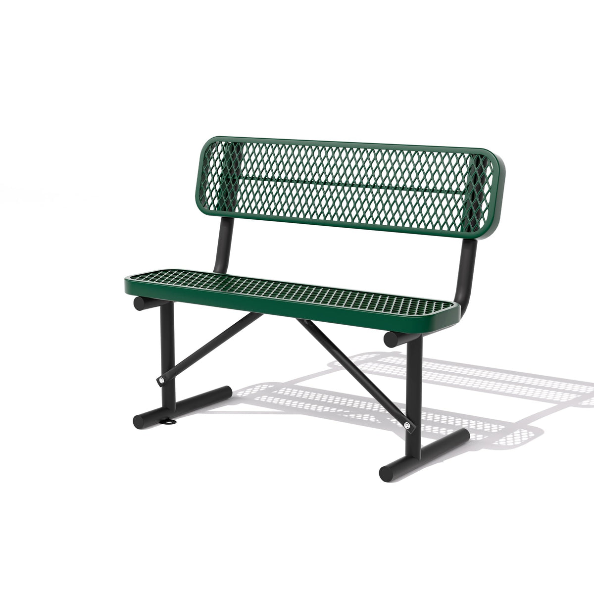 4FT Heavy Duty Metal Outdoor Bench with Backrest T9824