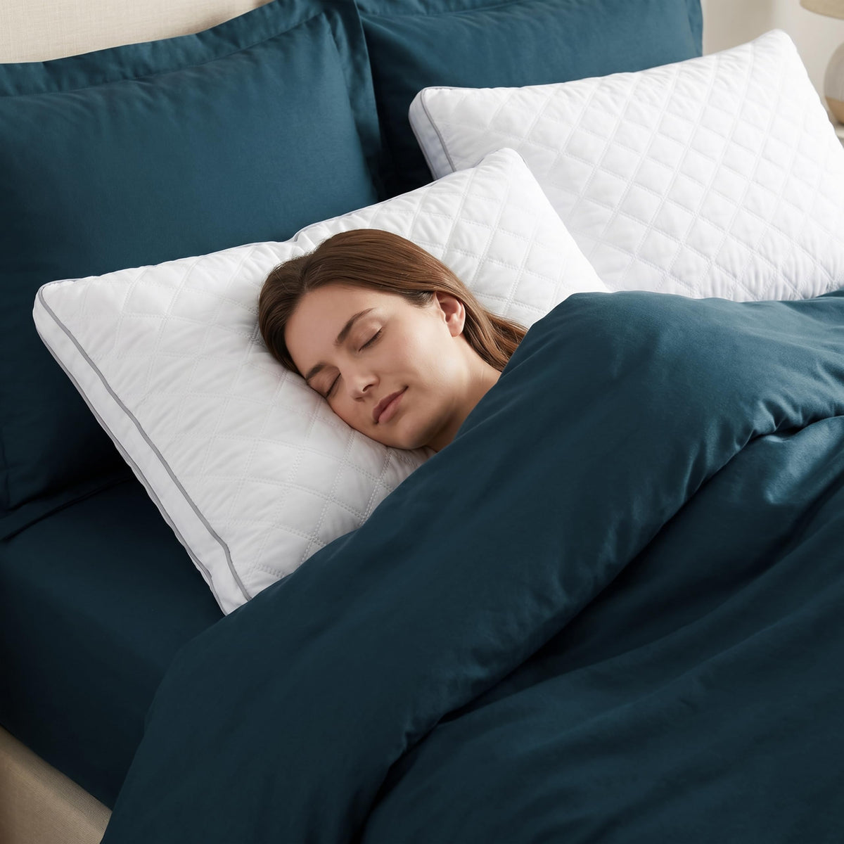 Set of 2 Quilted Down Alternative Bed Pillows King V345