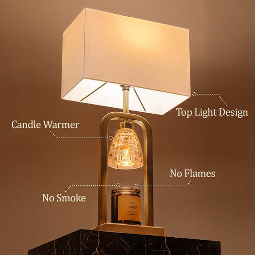2 in 1 Gold Table Lamp with Candle Warmer Y257774