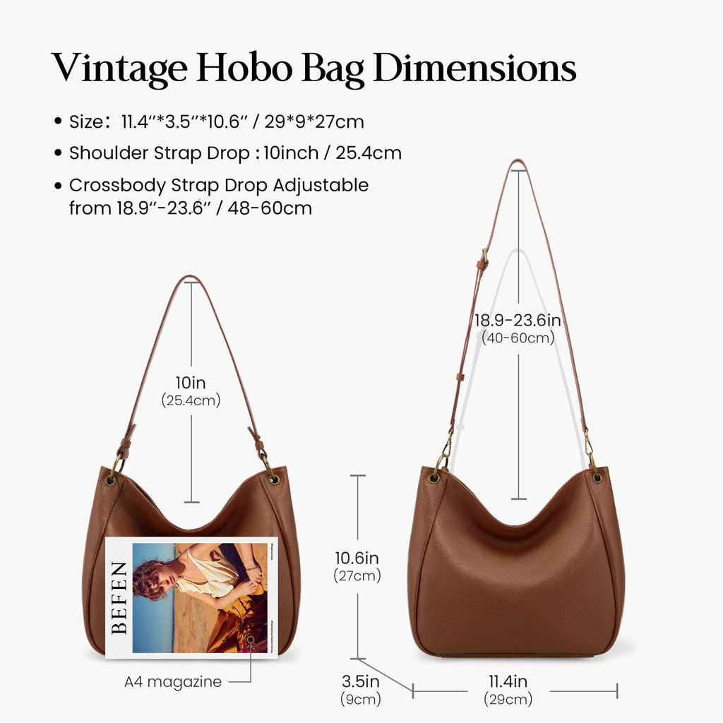 Genuine Leather Hobo Crossbody Bags with 2 Detachable Straps X5658